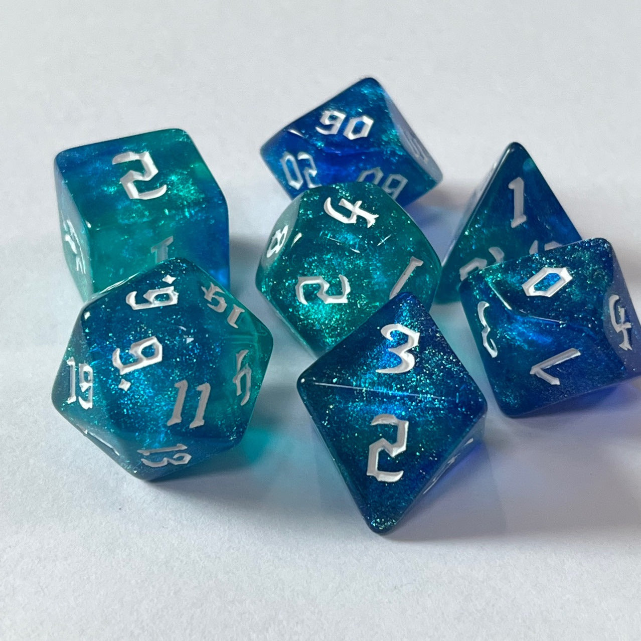 Free Today New Font Water Blue Dice Set Dice Legend™️