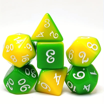 FREE Today: Yellow Green Layered Design Board Game Dice Set