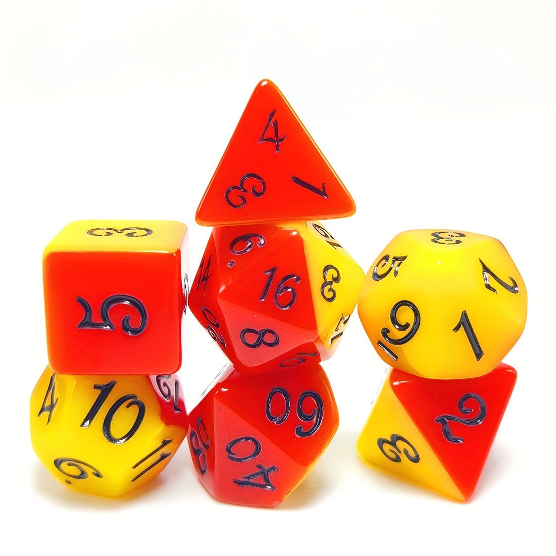 FREE Today: Red And Orange Layered Design Board Game Dice Set