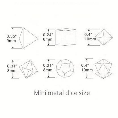 Metal Mini Archaized Board Game Dice Set