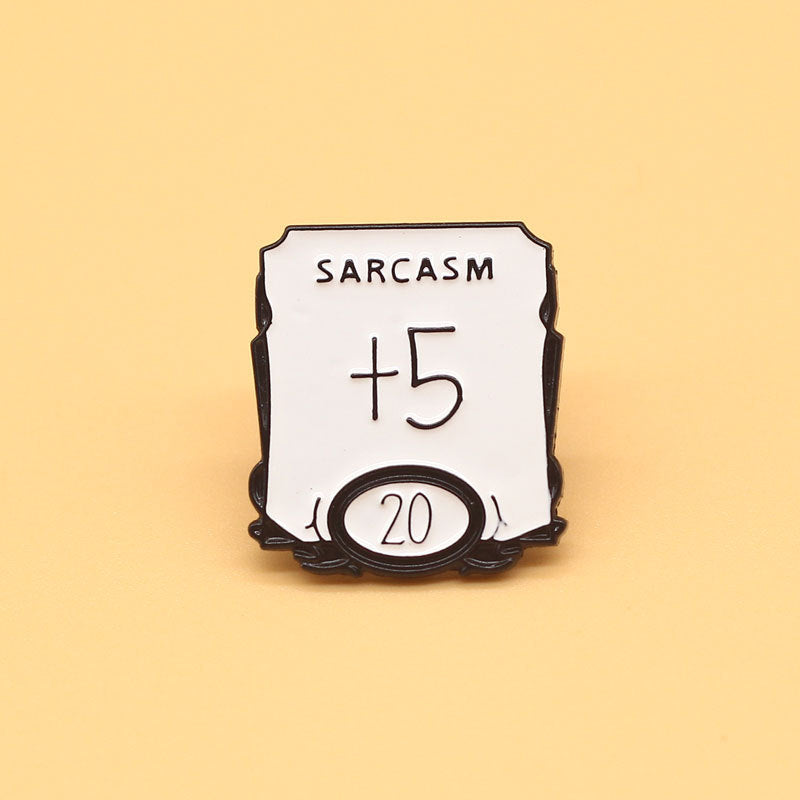 Sarcastic D&D Dungeons and Dragons Badge "Sarcasm +5" Enamel Pin Brooch Badge