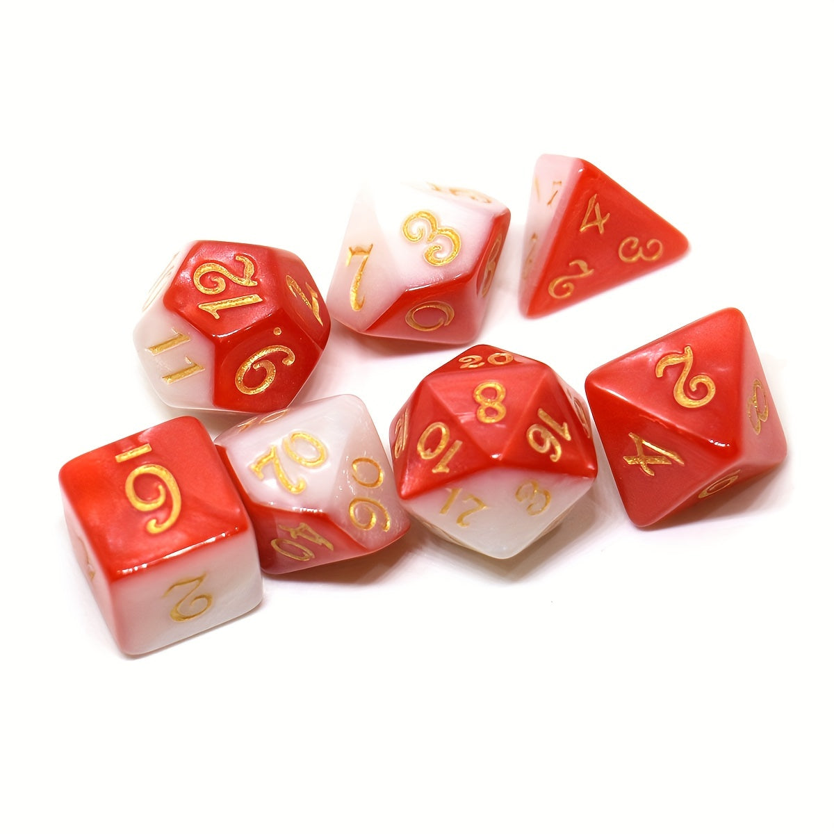 FREE Today: Red And Cream Layered Dice Set