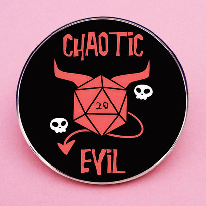 Chaotic Evil D20 Dungeons and Dragons pin