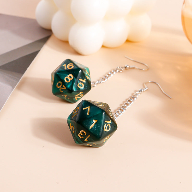 FREE Today: Green Marble Resin Drop Earrings D20