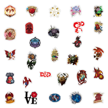 50 PCS Dungeons and Dragons Stickers