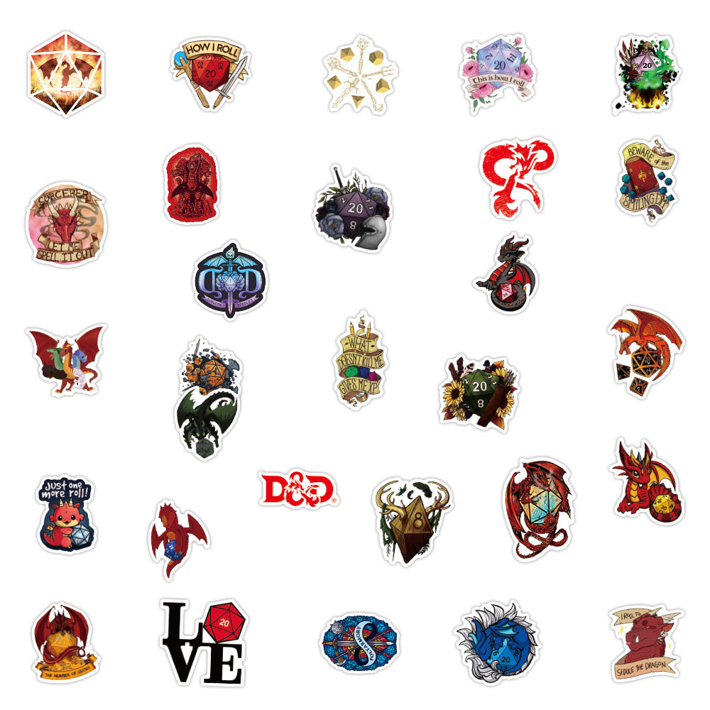 50 PCS Dungeons and Dragons Stickers