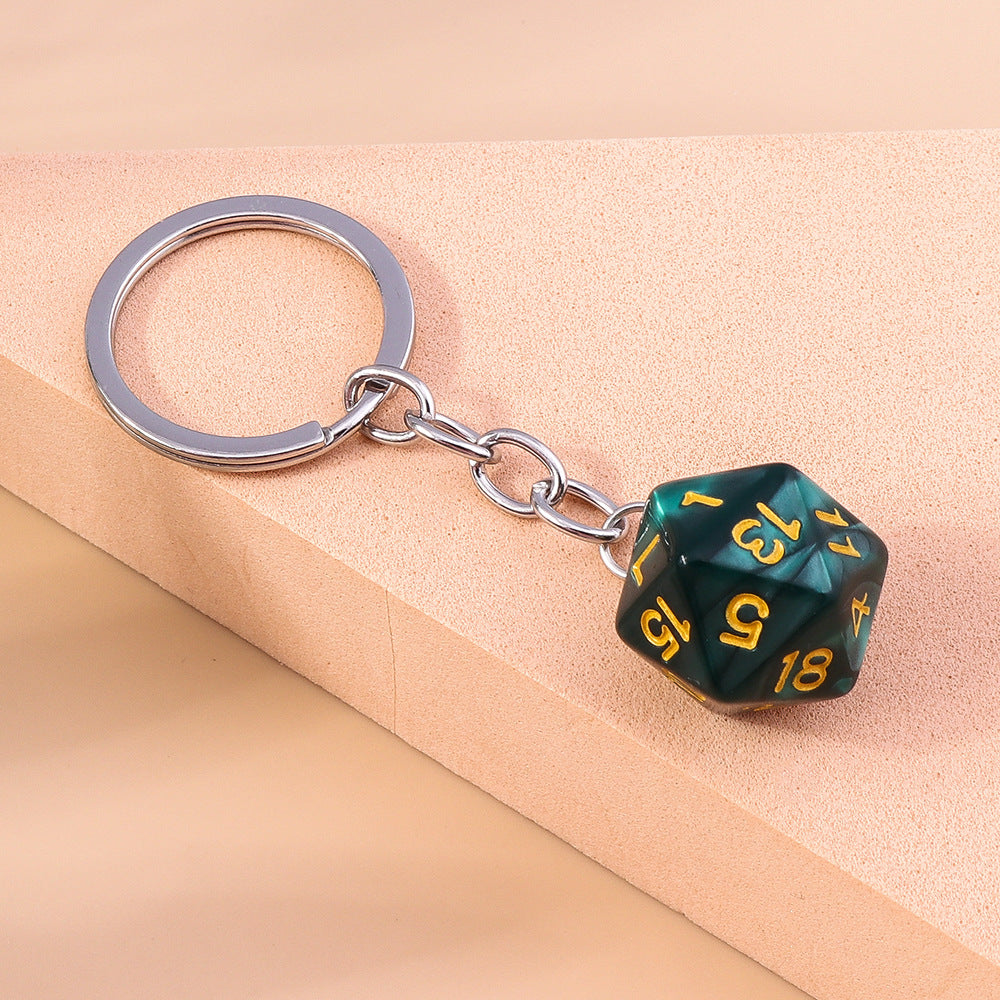 Green Marble Resin keychain D20