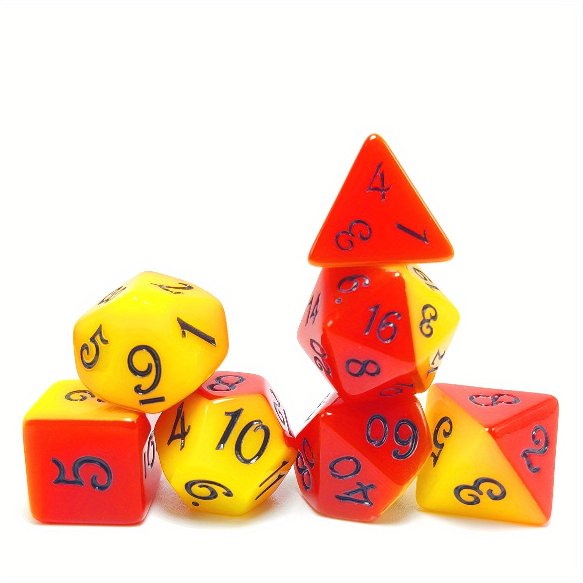 FREE Today: Red And Orange Layered Design Board Game Dice Set