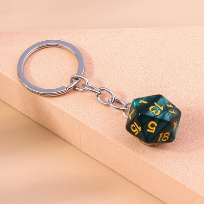 FREE Today: Green Marble Resin keychain D20