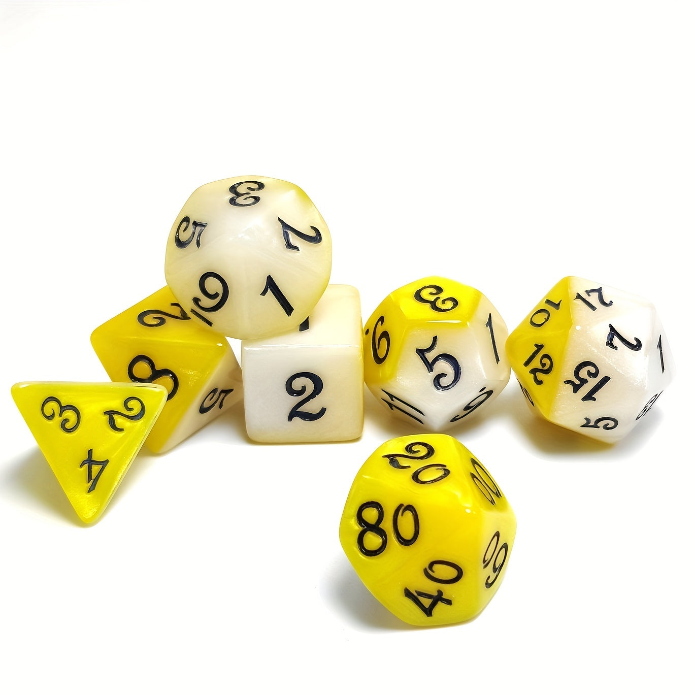 FREE Today: Yellow And Cream Colored Layered Dice Set