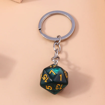 Green Marble Resin keychain D20