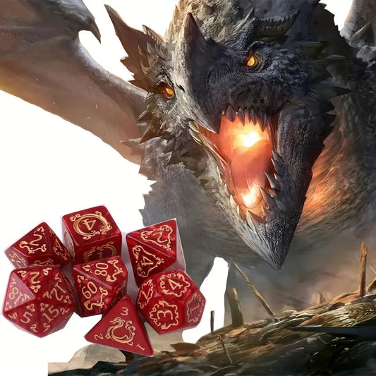 Dragon Pattern Polyhedral Dice Set