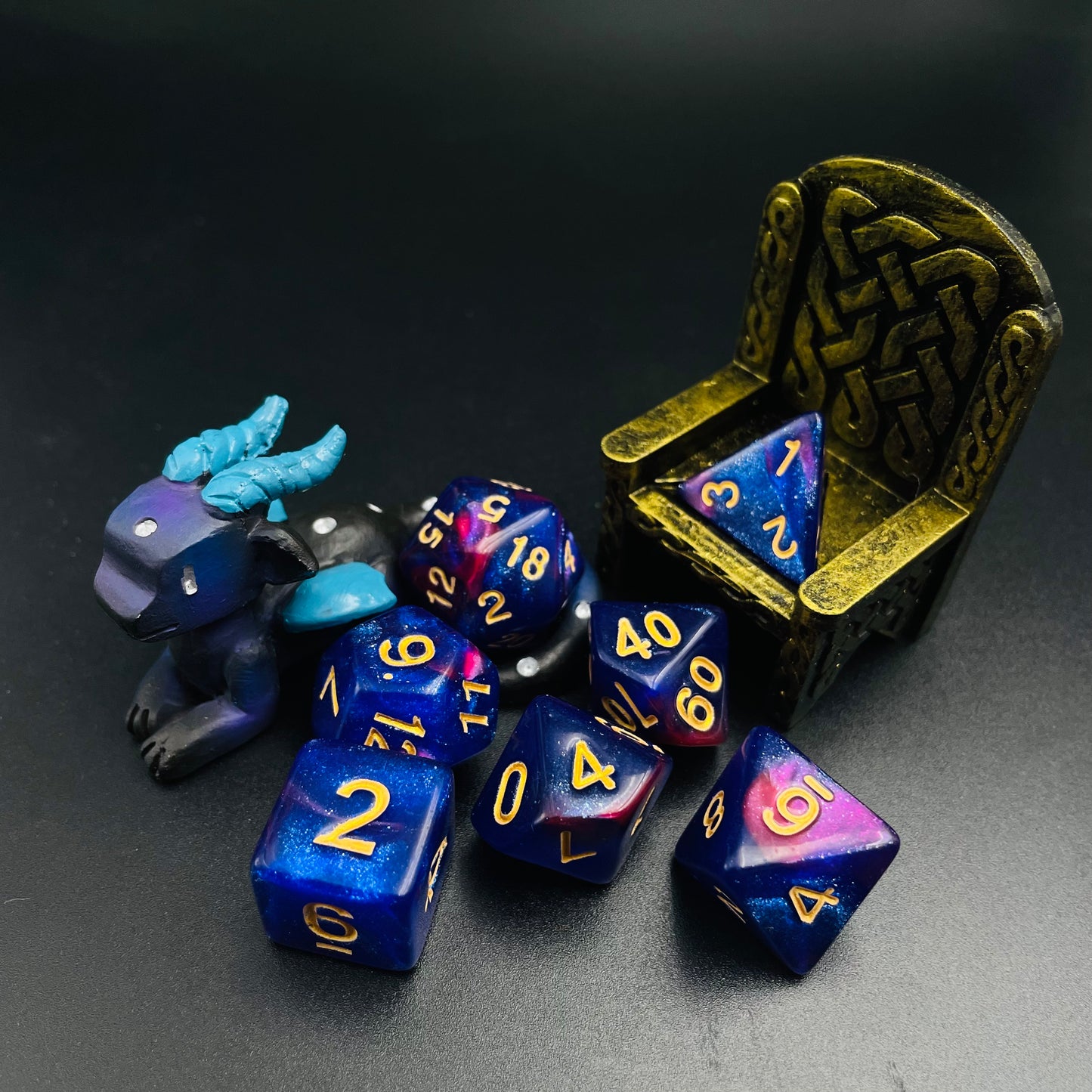 FREE Today: Astral Plane DnD Dice Set | Red Blue Swirling Galaxy