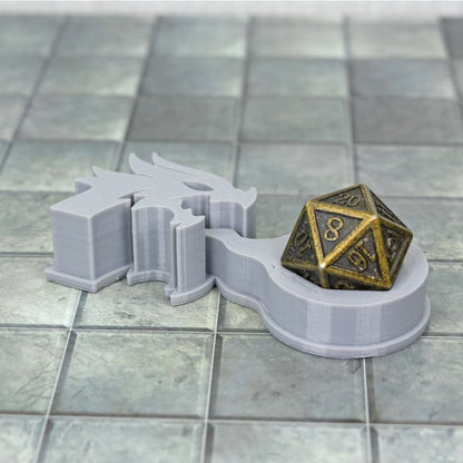 Dragon D20 Holder + Mystery D20 (Random Color)