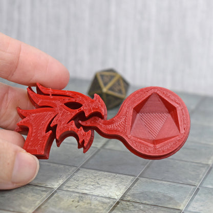 Dragon D20 Holder + Mystery D20 (Random Color)