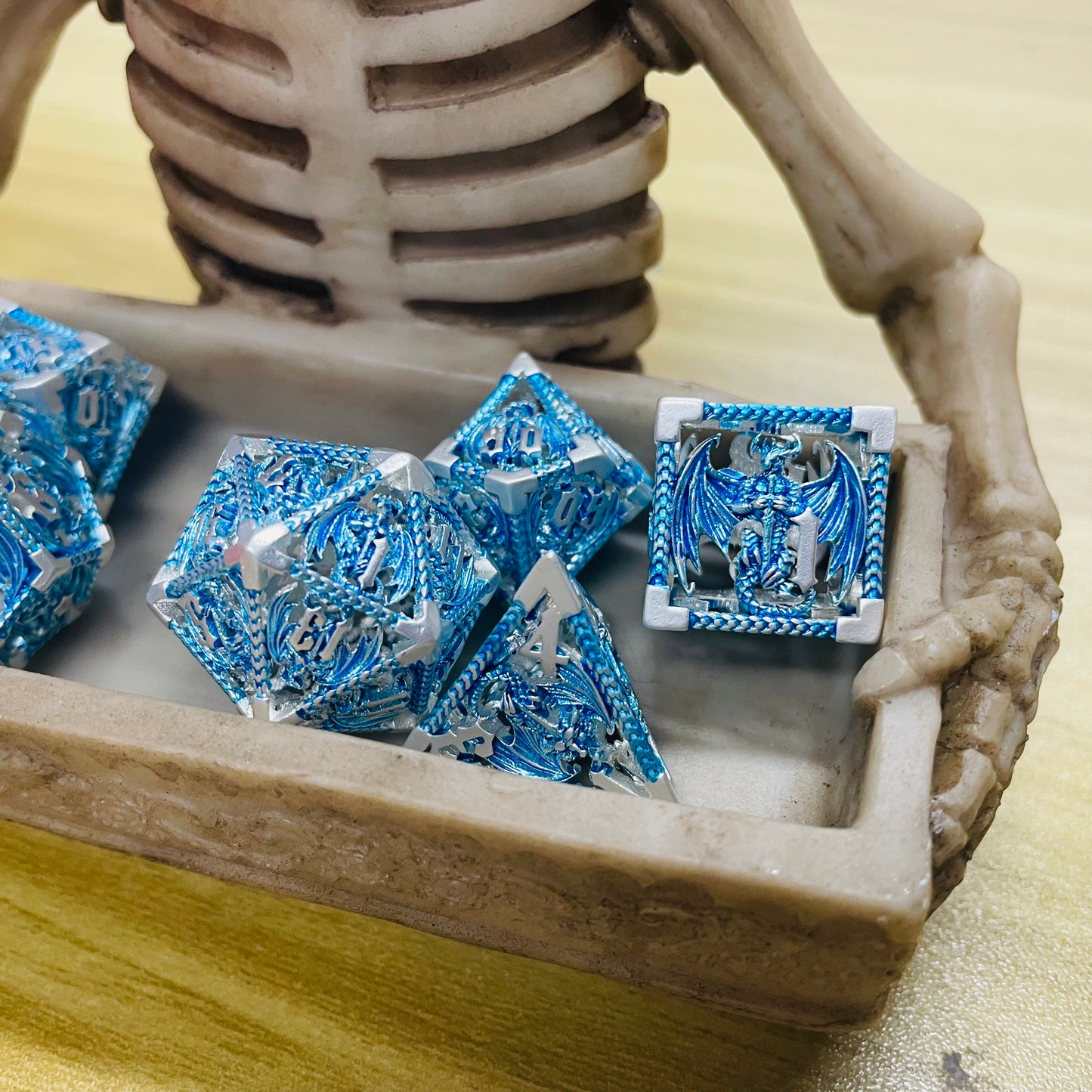 FREE Today: Dragon Sword Blue Hollow Metal Dice (Give away an additional random dice set)