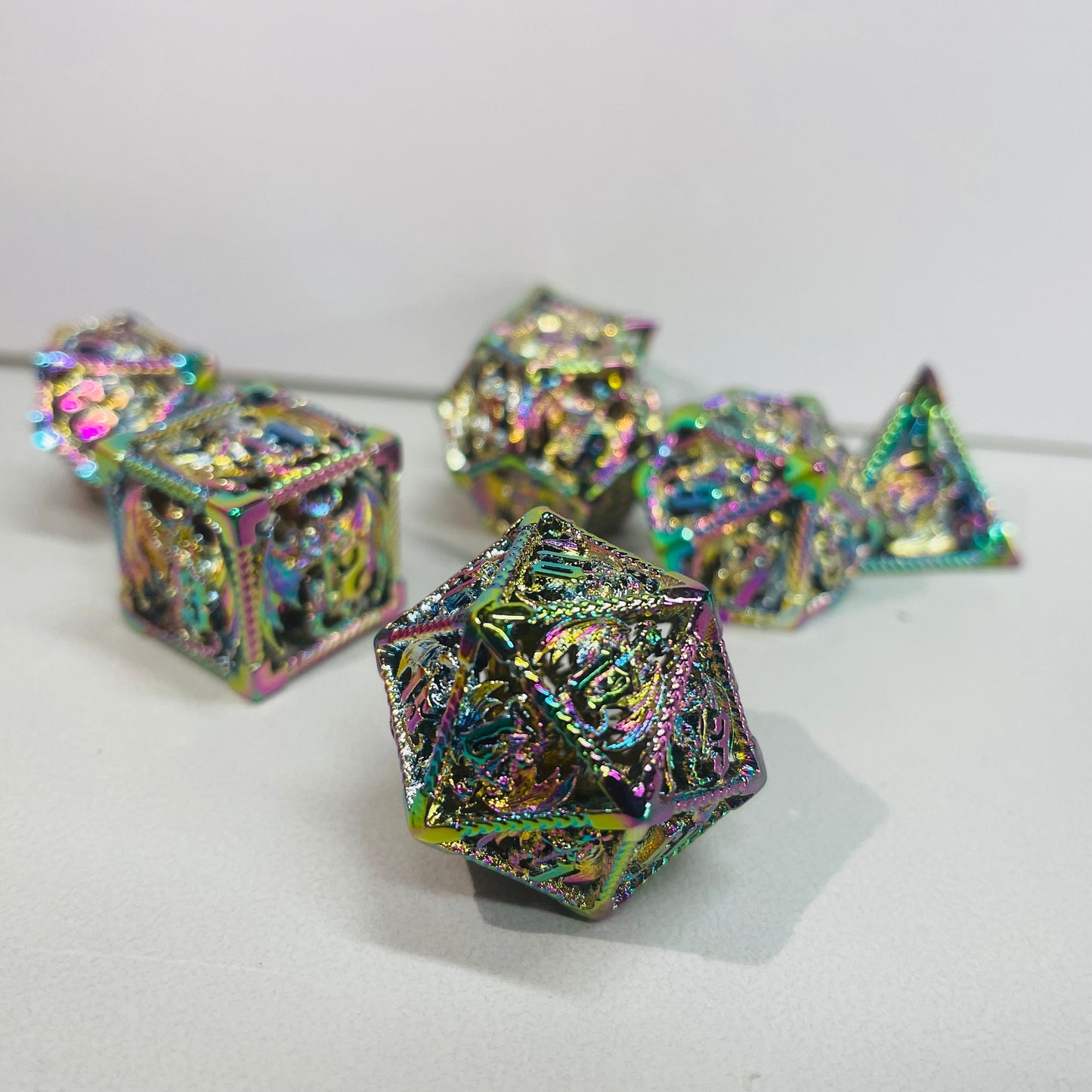 FREE Today: Dragon Sword Hollow Colorful Metal Dice (Give away an additional random dice set)