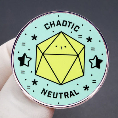 D&D Dungeons and Dragons Badge "Cute Chaotic Neutral" Enamel Pin Brooch Gifts for Geeks