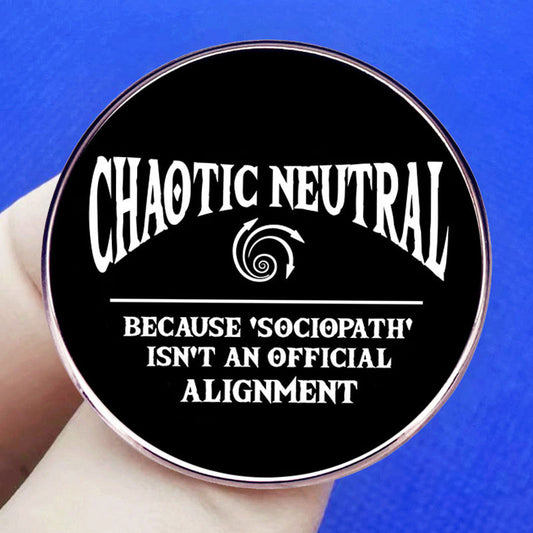 Chaotic Neutral Brooch Dungeons and Dragons RPG DND Game Pin