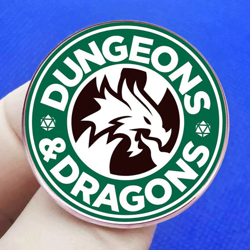 Dungeons and Dragons Brooch Dice Game Cartoon Pin
