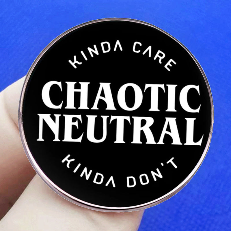 Dungeons & Dragons Chaotic Neutral Brooch Dice Game Pin