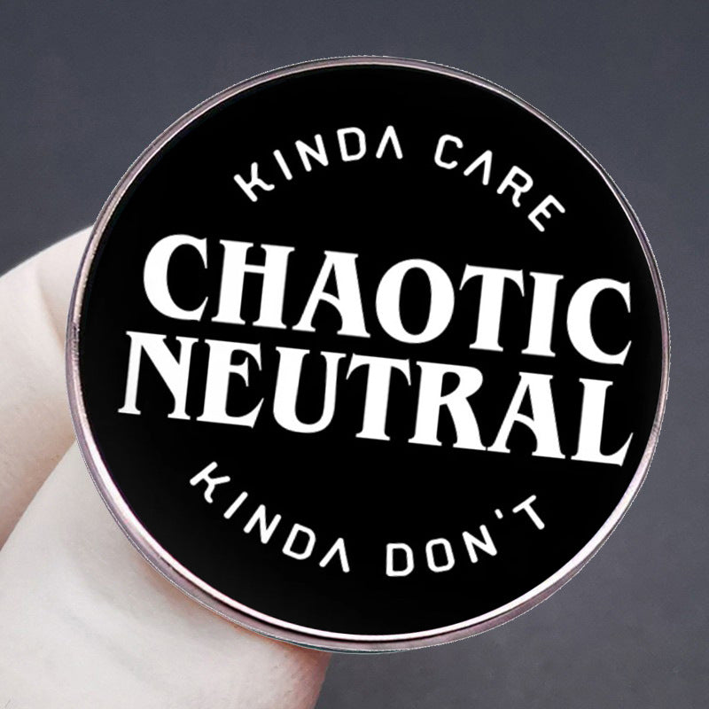 Dungeons & Dragons Chaotic Neutral Brooch Dice Game Pin