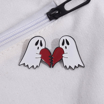 Halloween couple brooch metal badge ghost love new pin