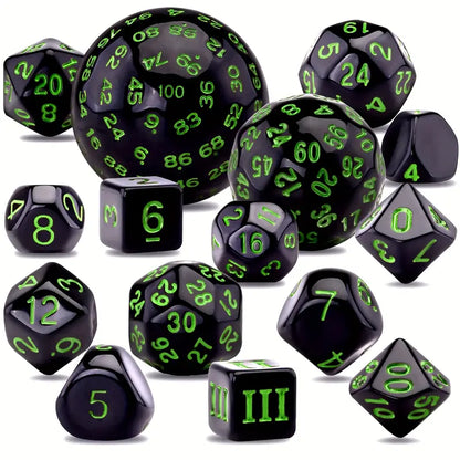 15 Piece Dice Set |Polyhedral dice SET| D100 dice | D60 dice | d30 DICE Five colors are available