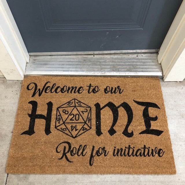 Welcome to our Home D20 Dice Doormat