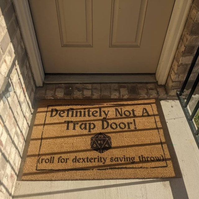 Not A Trap Door Doormat, D&D Doormat, Dungeons and Dragons Doormat