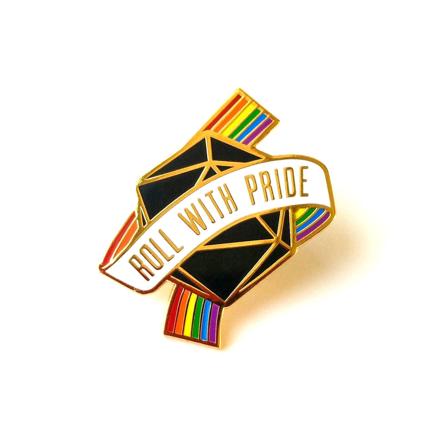 Roll with Pride Dungeons and Dragons Pin