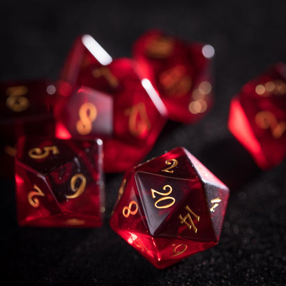 Blood Red Flame Dice Set D&D