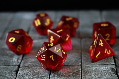 Blood Red Flame Dice Set D&D