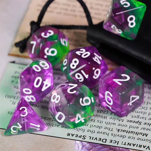FREE Today: Ghost Serpent - Trans Green & Purple dice set