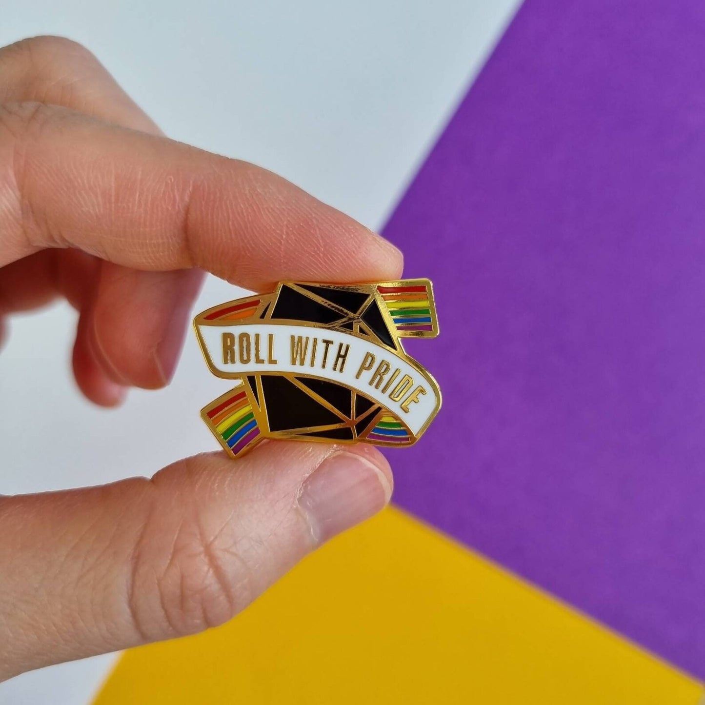 Roll with Pride Dungeons and Dragons Pin
