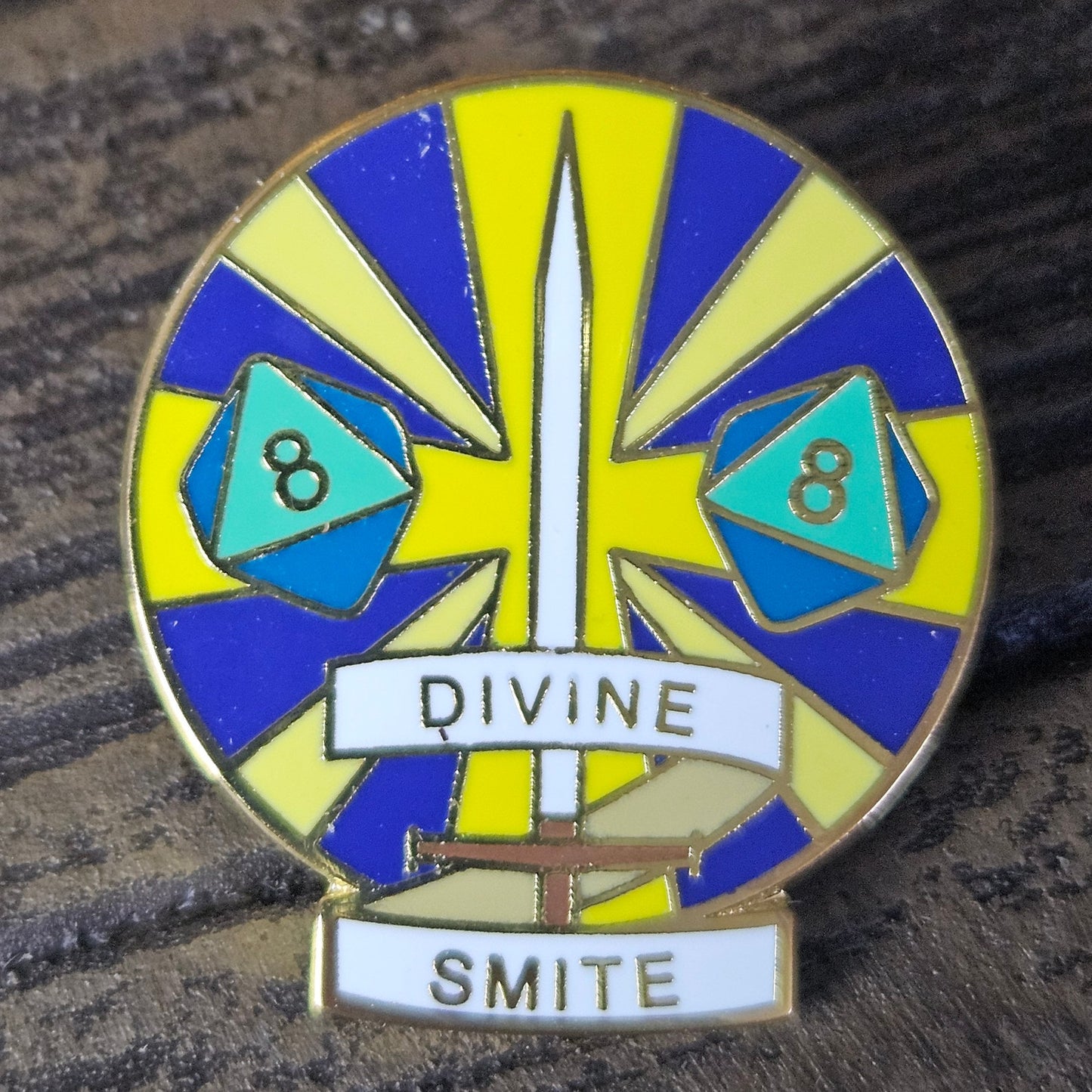 Divine Smite metal enamel pin ttrpg
