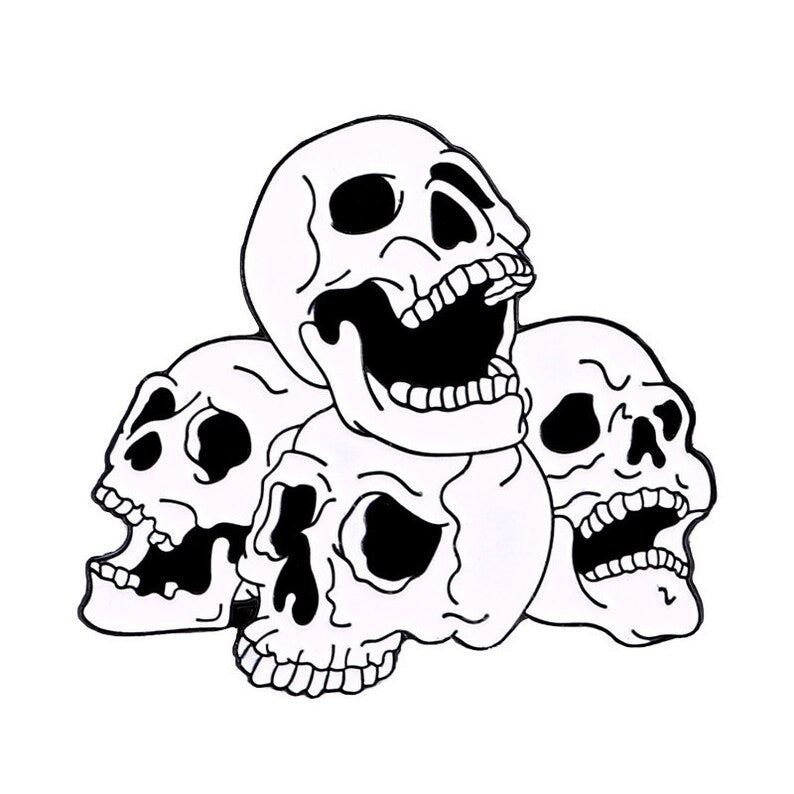 skeleton skull clown funny horror pin