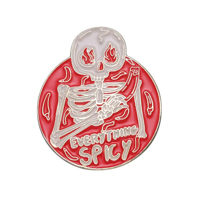 Skeleton Pin - Refuse to Commit Crime - Brooch