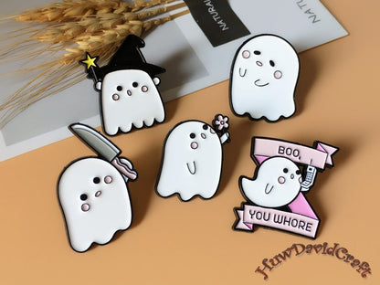 Halloween Ghost enamel pin