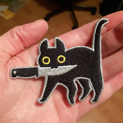 Knifecat embroidered patch
