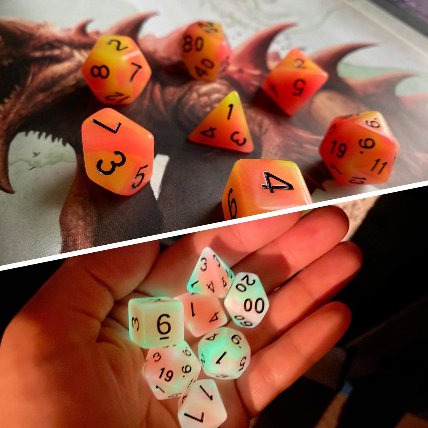FREE Today: TARRASQUE glow in the Dark Polyhedral Dice Set