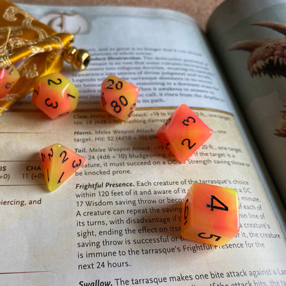 FREE Today: TARRASQUE glow in the Dark Polyhedral Dice Set