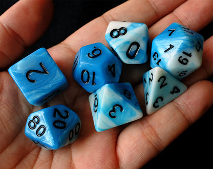 FREE Today: Blue White Mix Color Polyhedral Dice Set