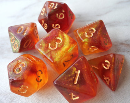 FREE Today: Red and Orange Mix Galaxy D&D Dice Set