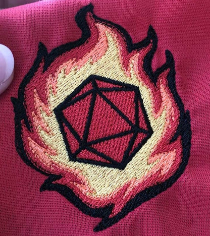 Dice D20 fire and ice (2 variations) dungeons and dragons RPG patch