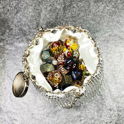Vintage Style Scaled Gate-top Dice Bag + Mystery Dice Set