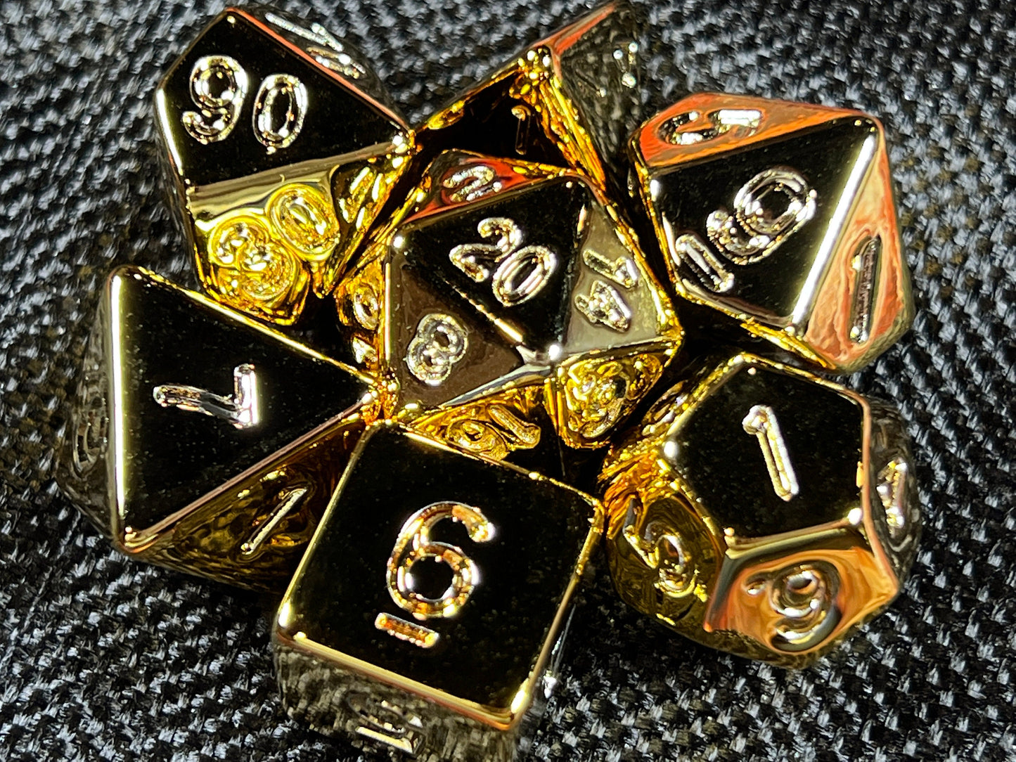 FREE Today: Gold Chrome DnD Dice Set (Give away a random dice set)