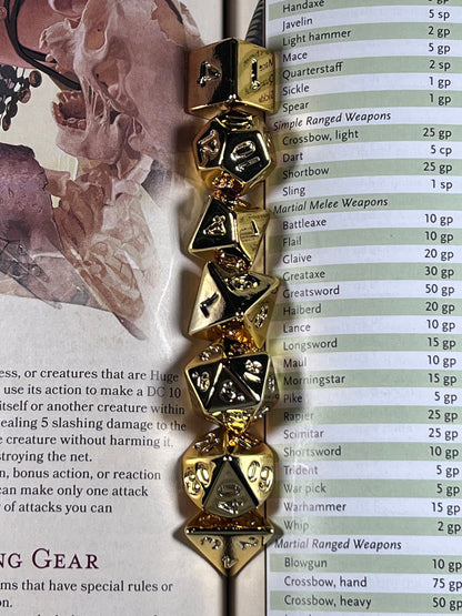 FREE Today: Gold Chrome DnD Dice Set (Give away a random dice)
