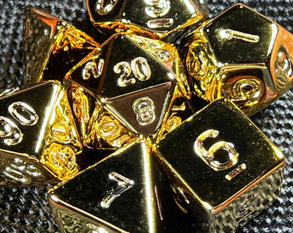 Gold Chrome DnD Dice Set (Give away a random dice set)