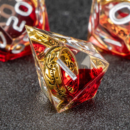 Red Ring Resin DnD Dice